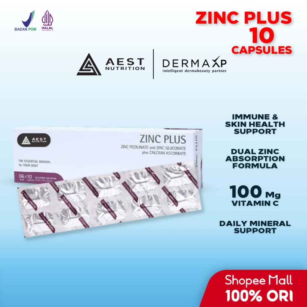 Zinc Plus Vitamin C Strip 10 Kapsul - Zinc Picolinate Gluconate Calcium Ascorbate