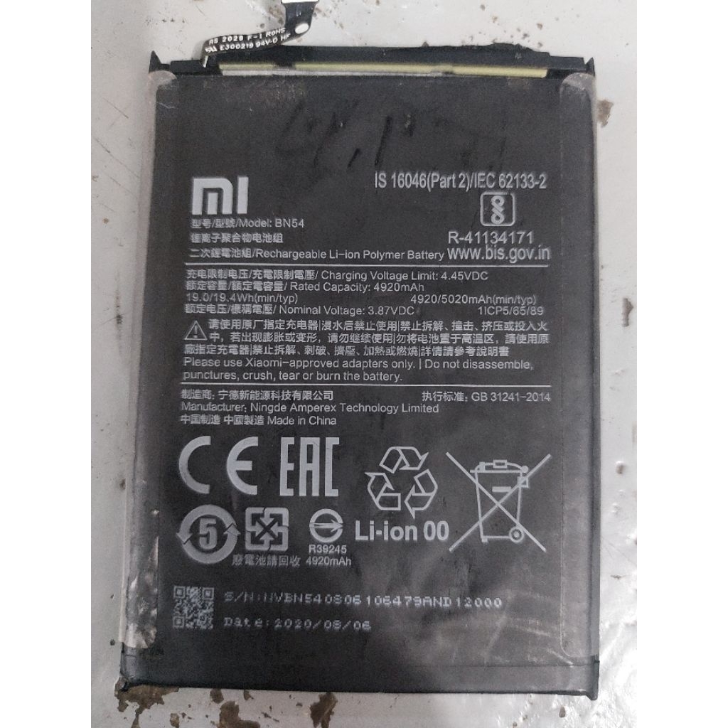 bn57 baterai copotan redmi 9 redmi note 9