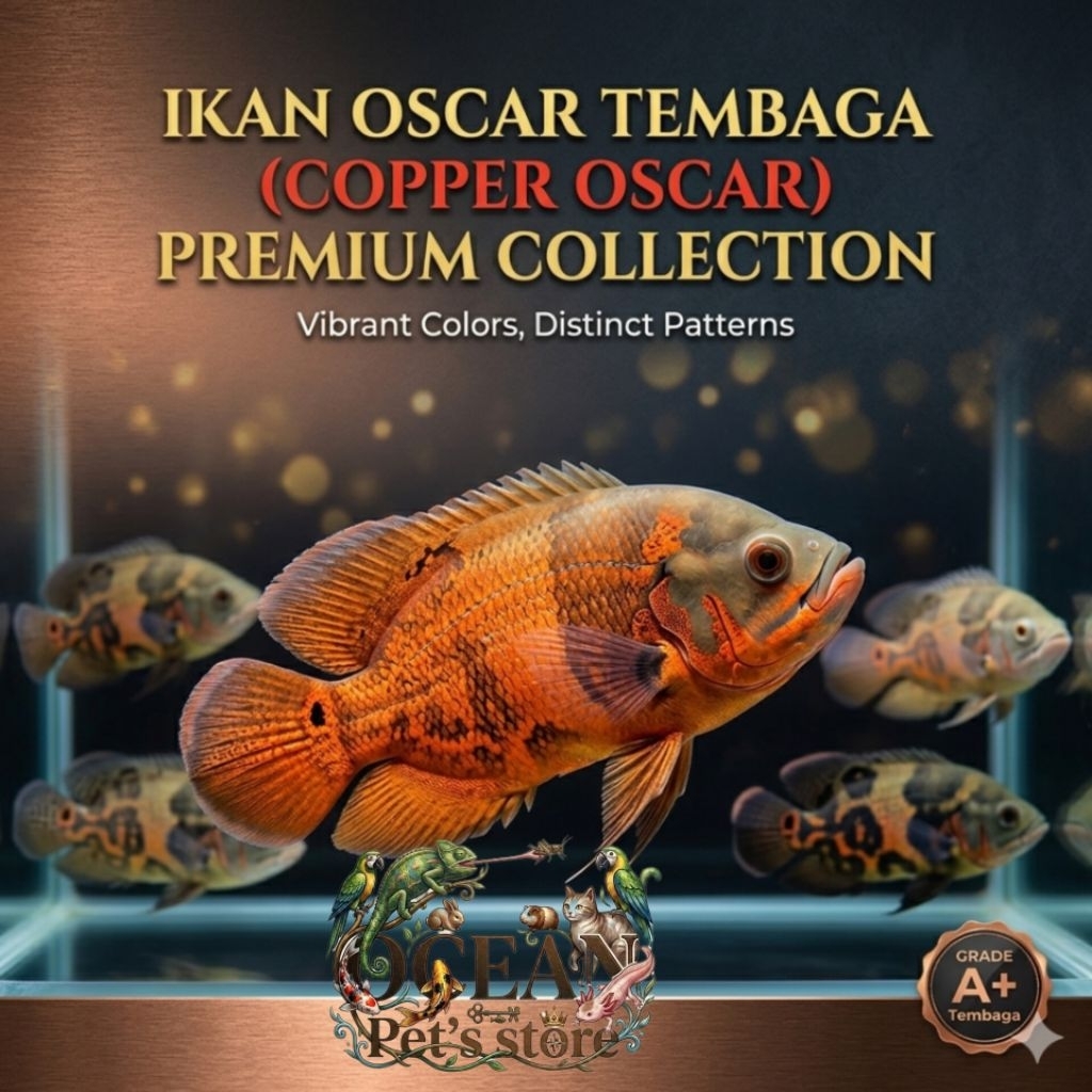 ikan Oscar tembaga Cooper Oscar ikan predator hiasan aquarium