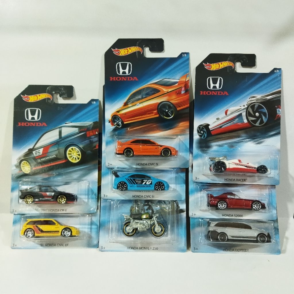 PAKET SET Hot Wheels Series HONDA S2000 CRX Si Cuope EF Monkey Ferio Odyssey 70th Aniversary
