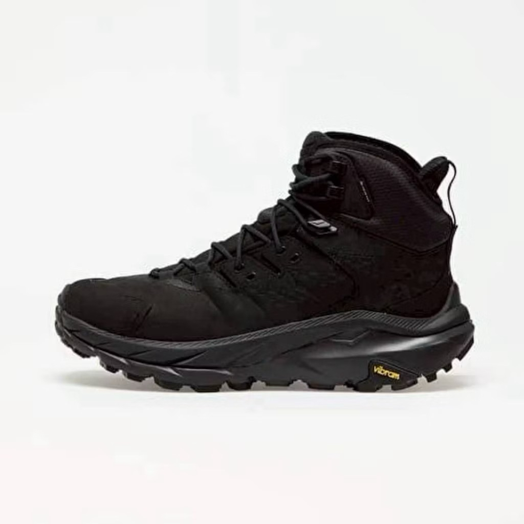 sepatu hiking pria hoka one one kaha 2 fullblack