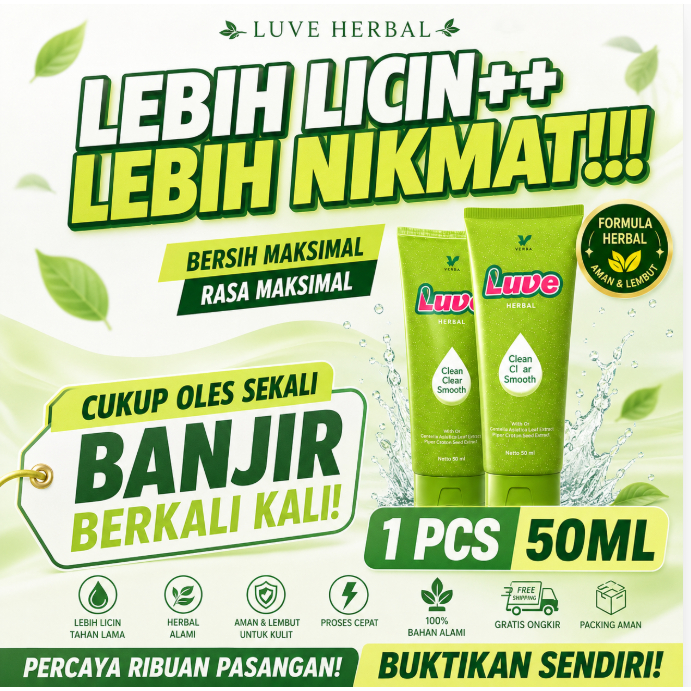 Verba Luve Lubricant BPOM Aman Nyaman Herbal Clean Clear Smooth Pelumas Pria&Wanita Original