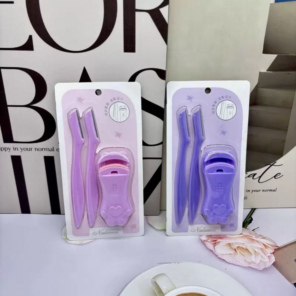 Pisau alis set penjepit bulu mata pemangkas alis eyebrow Razor