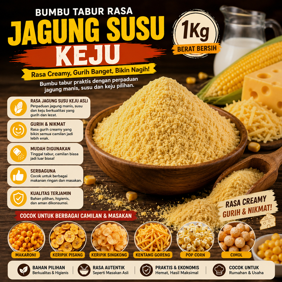 Aneka Bumbu Tabur Rasa Jagung Susu Keju 1Kg Perlengkapan Dapur Juga Kebutuhan Memasak Bumbu Bubuk Ta
