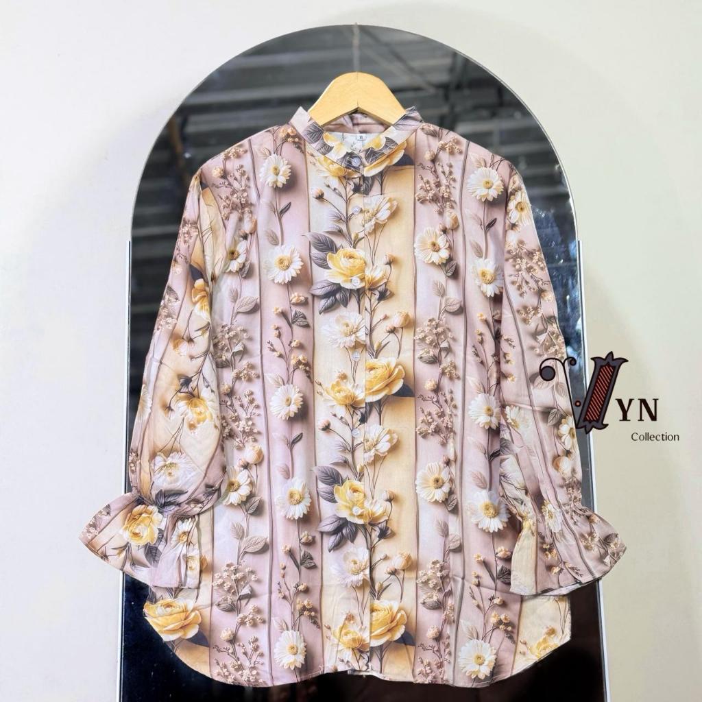 Luna Blouse Kemeja Wanita Motif Bunga Terbaru  Kain Rayon Premium