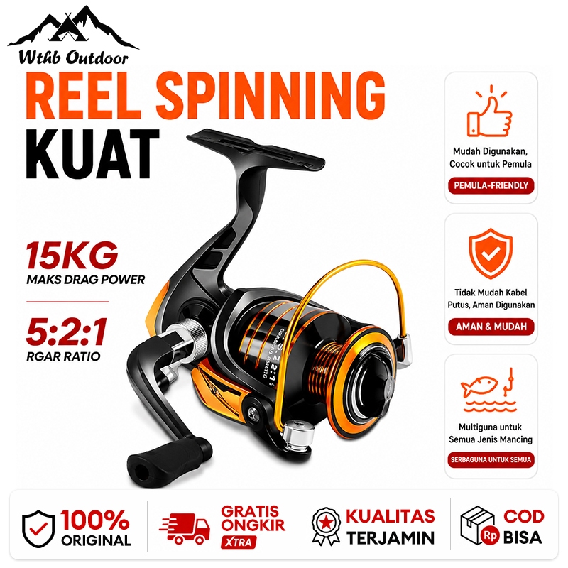 WTHB Outdoor  Reel-Pancing-HE7000-30Kg-Laut-Tarikan-Pancing-Metal-Gulungan-Pancing-Gulungan Pancing