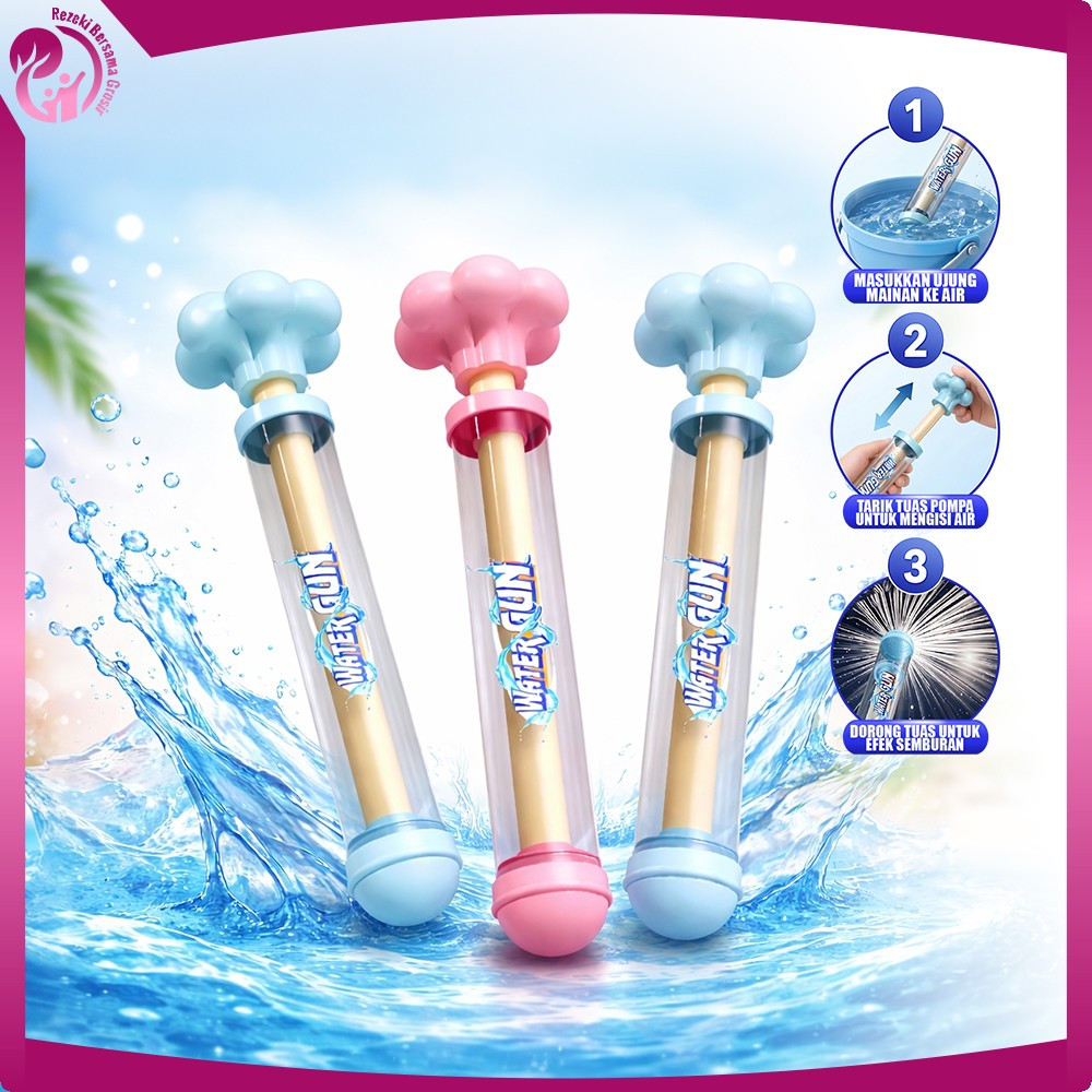 Mainan Air Anak Semprotan Fireworks Bentuk Hujan Outdoor / Mainan Water Gun Pompa Tabung Semprotan A