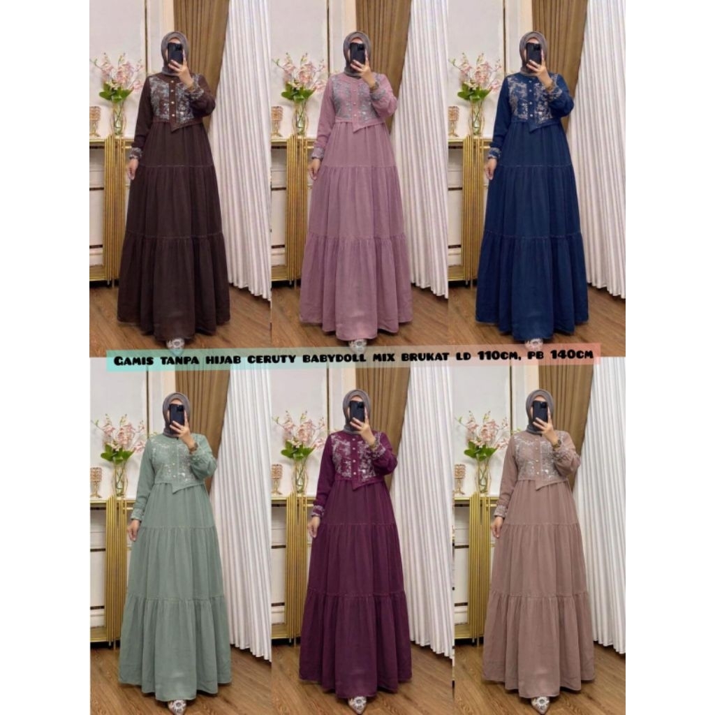 GAMIS CERUTY MIX BRUKAT BUSUI FREANDLY MODEL KEKINIAN,GAMIS CERUTY TERLARIS, GAMIS CERUTY SERAGAMAN,