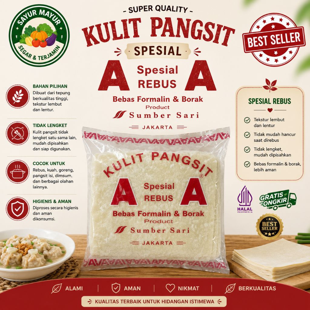 KULIT PANGSIT AA Isi 50 Lembar