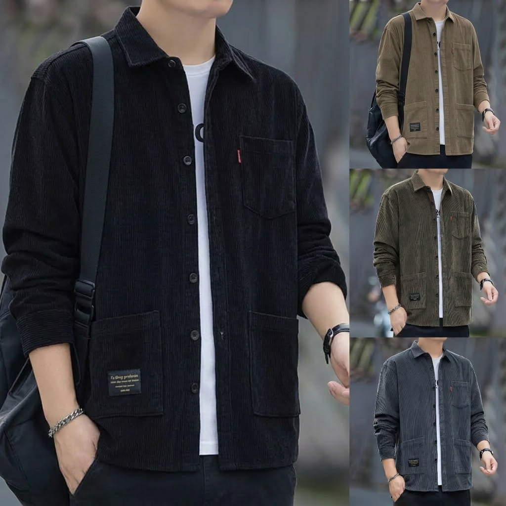 corduroy pria kerah jaket corduroy pria kerah korduroy outer cowok tebal jacket casual jacket korean