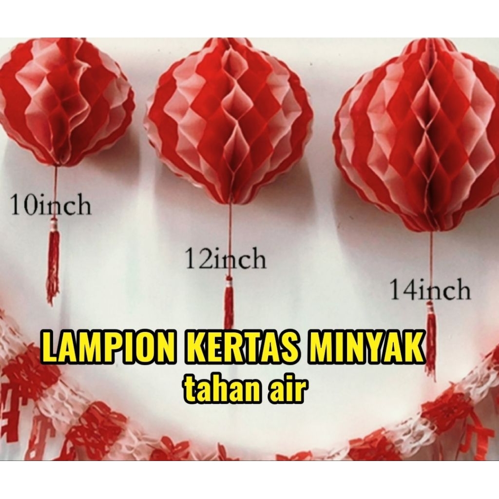 LAMPION PLASTIK DAN LAMPION KERTAS I LAMPION MERAH PUTIH PERNAK PERNIK HUT KEMERDEKAAN BENDERA MERAH