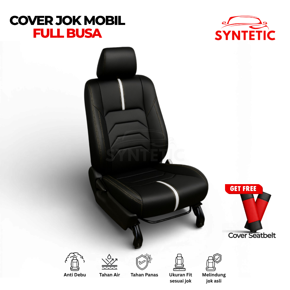SYNTETIC - Sarung Jok Mobil Calya Sigra Bahan Kulit Sintetis Full Busa 3 Baris