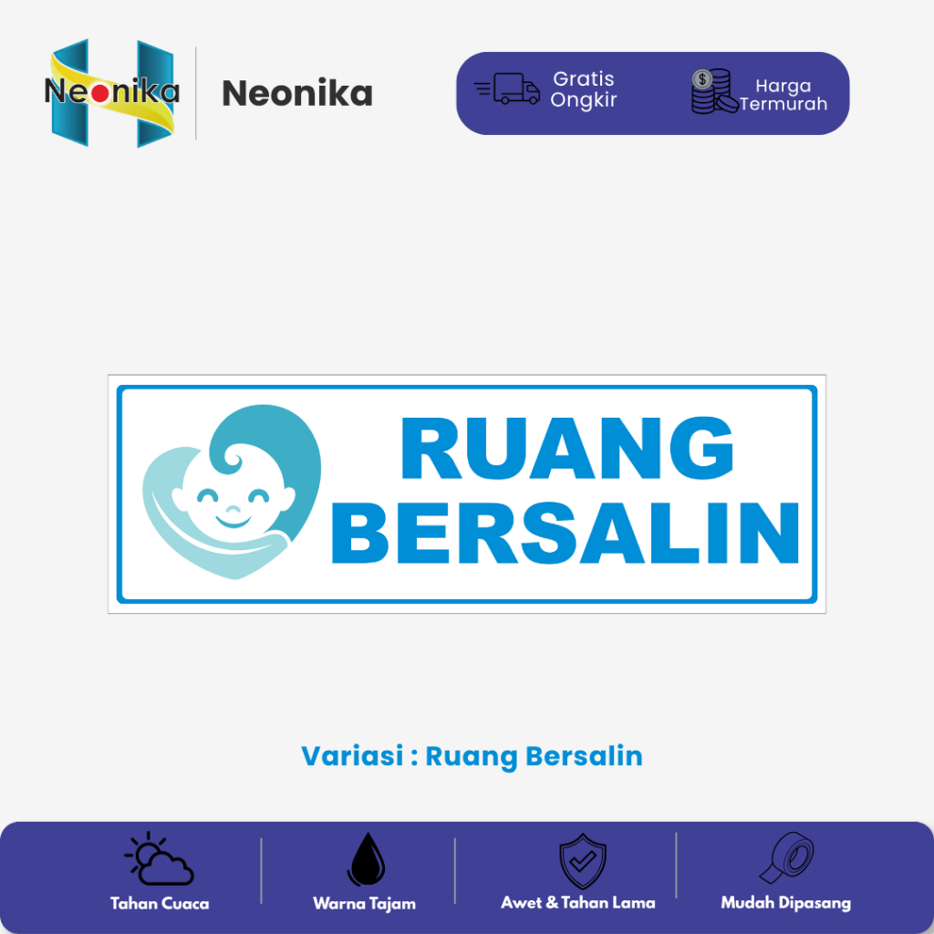 Signage ACP 3mm Ruang Tunggu | Ruang Periksa | Ruang Bersalin | Signage Awet Tidak Mudah Luntur