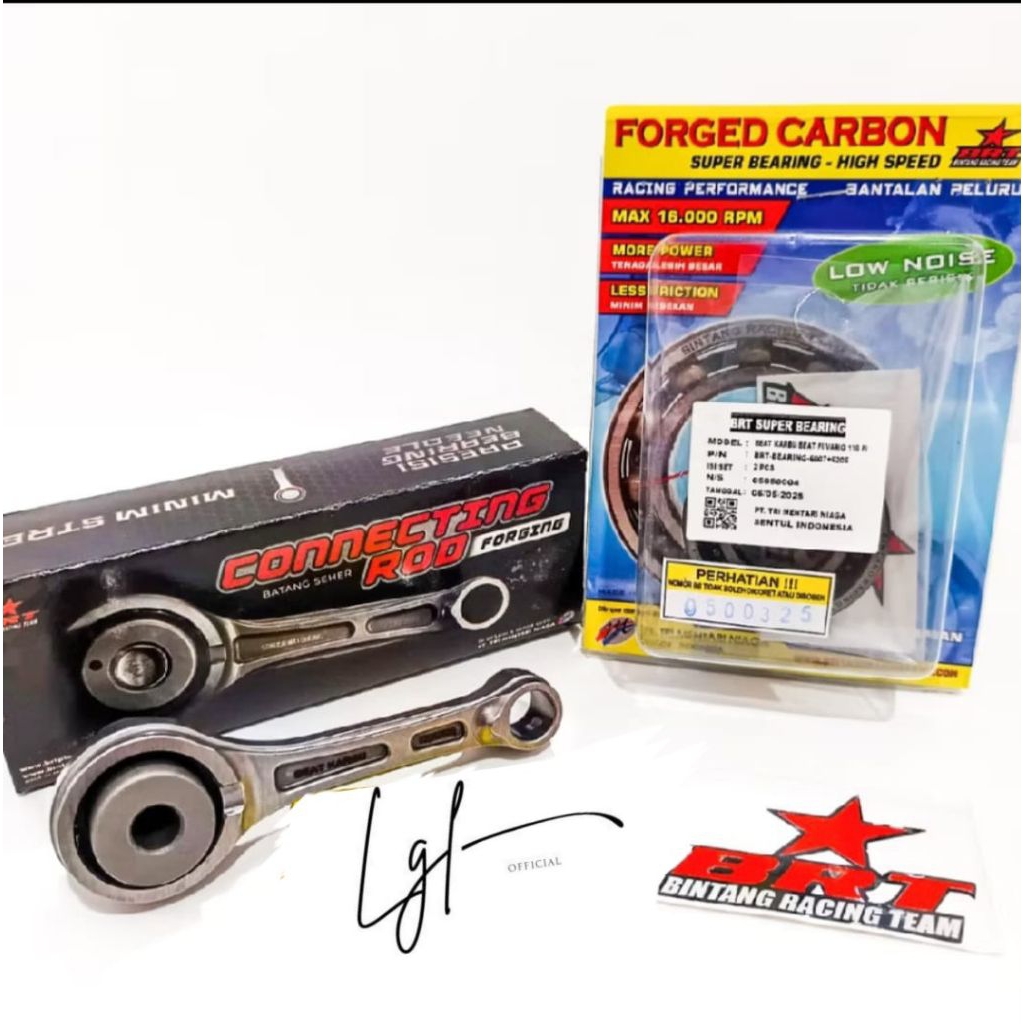 Stang Seher Conrod Plus Bearing BRT Stang piston forget BRT Beat Karbu/Beat FI/ Beat Esp BRT-BINTANG
