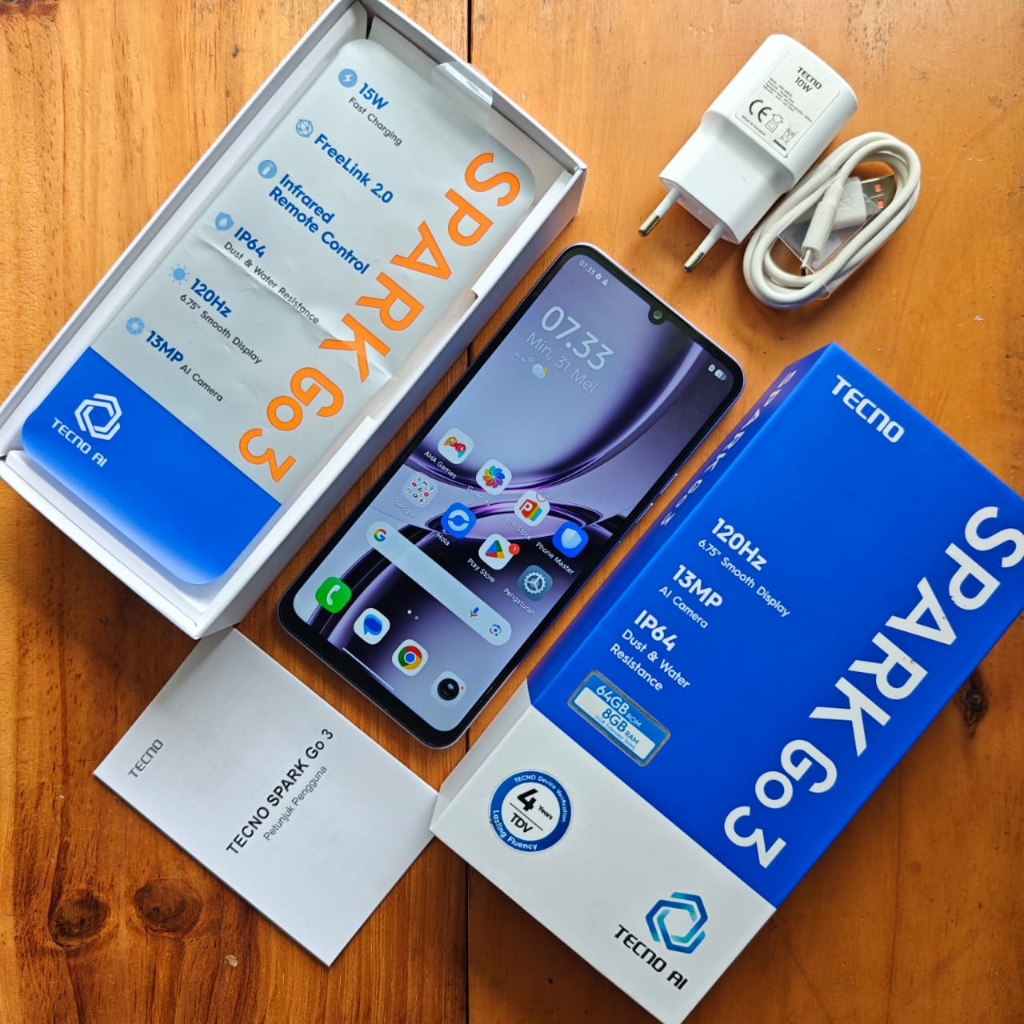 TECNO SPARK GO 3 SECOND 4/64GB HANDPHONE SECOND HP SEKEN HP BEKAS HP MURAH
