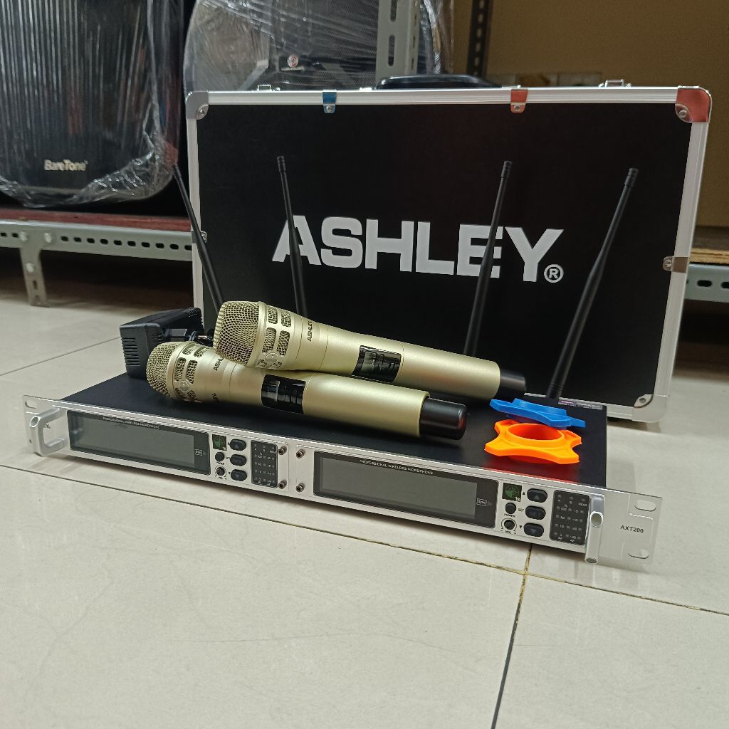 Microphone Wireless Pegang ASHLEY AXT-200 Original Mic Wireless ASHLEY AXT200 FREE KOPER ASHLEY AXT 