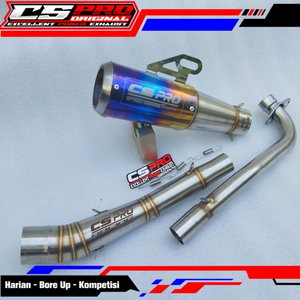 Knalpot original Cs Pro racing untuk motor bebek Jupiter z Jupiter z1 Jupiter mx135 vega r/zr supra 