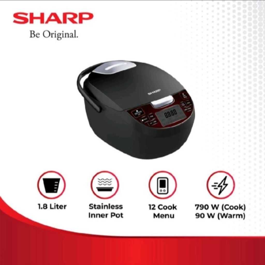 BATAM - SHARP KSDW18 BK rice cooker magic com digital stainless steel inner pot panci stainless 1.8 