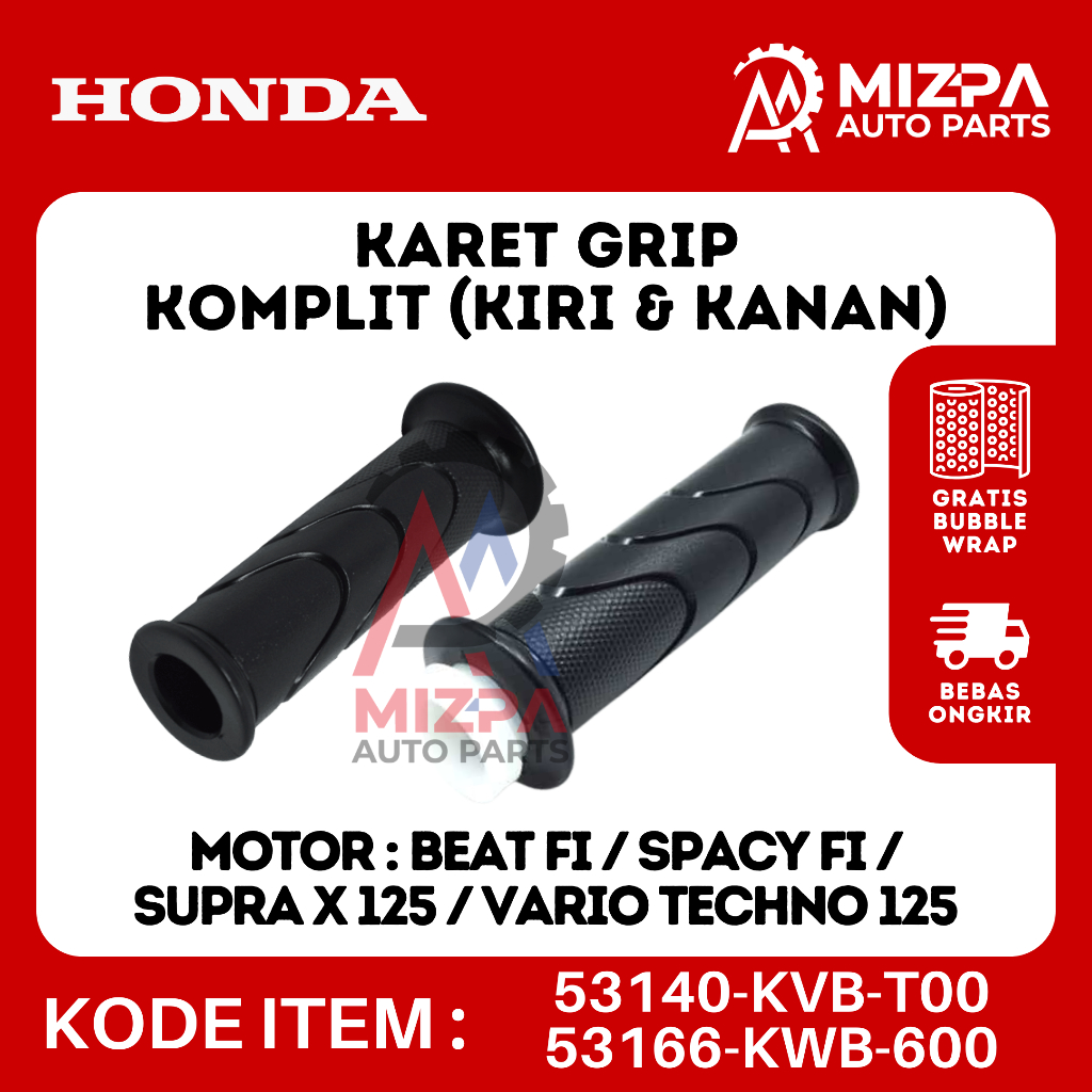 HONDA 53166-KWB-600 53140-KVB-T00 Grip Comp Throt Stang Stir Kiri Kanan BeAT FI Spacy FI Supra X 125