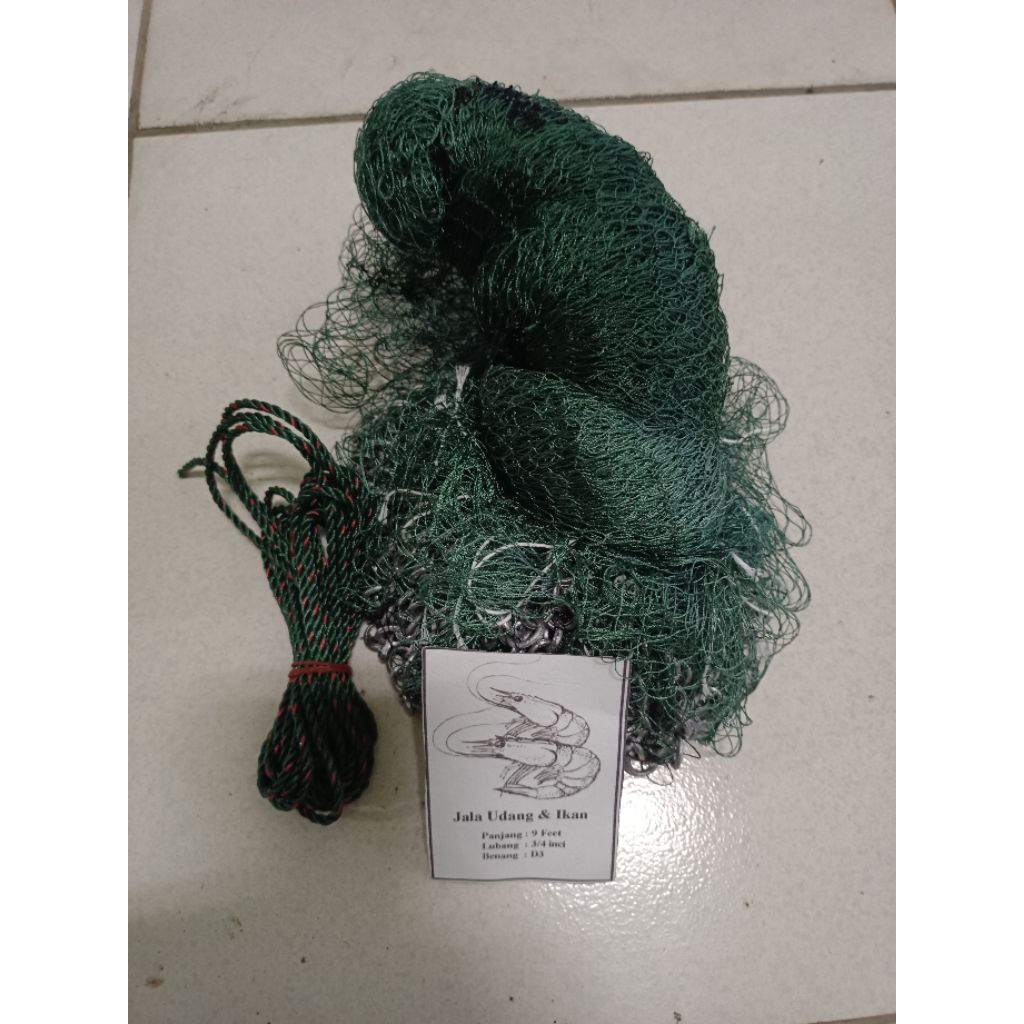 JALA LEMPAR NILON 9FEET TINGGI 2,5M UNTUK IKAN DAN UDANG SIAP PAKAI