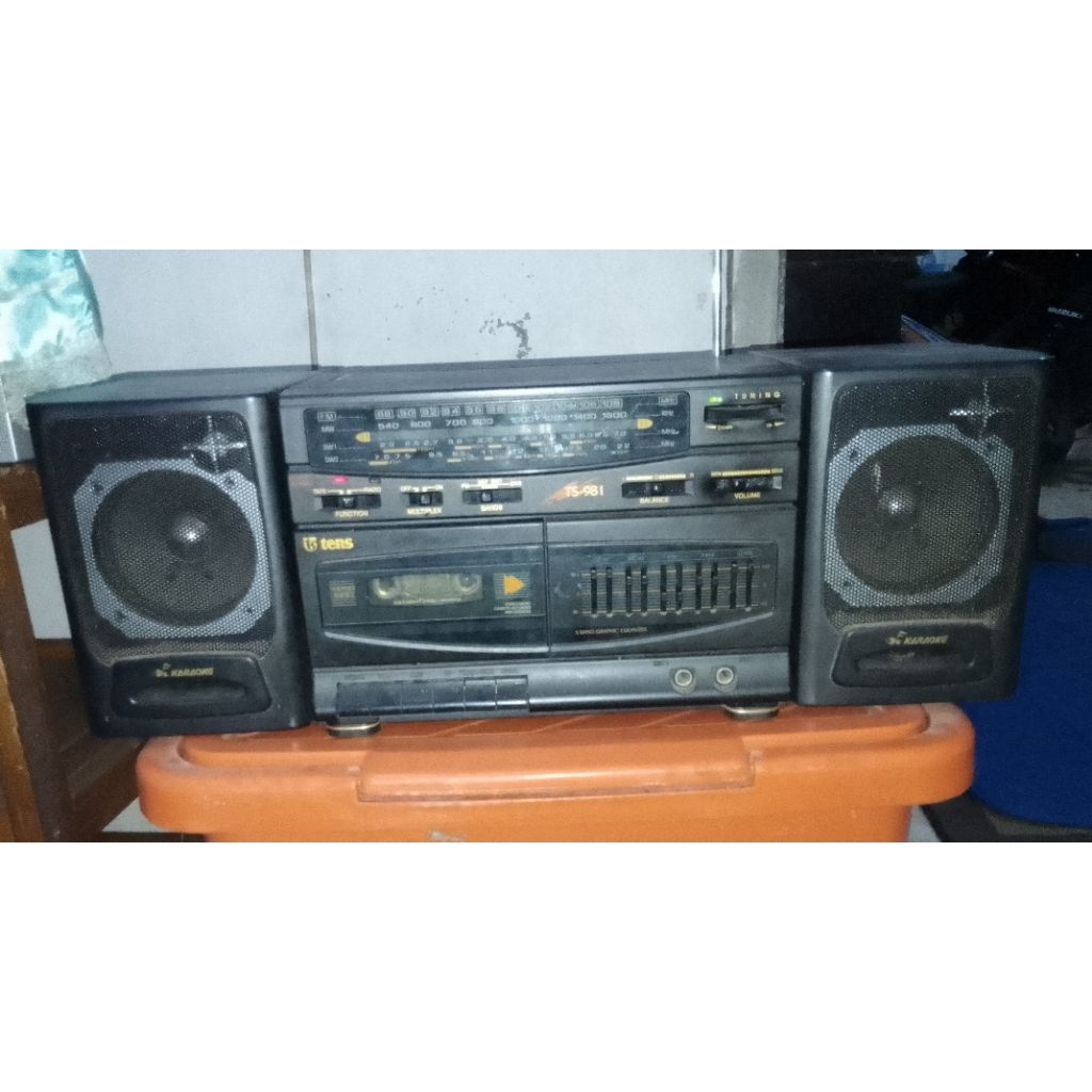 Tape Radio merk "TENS" type TS981 vintage jadul