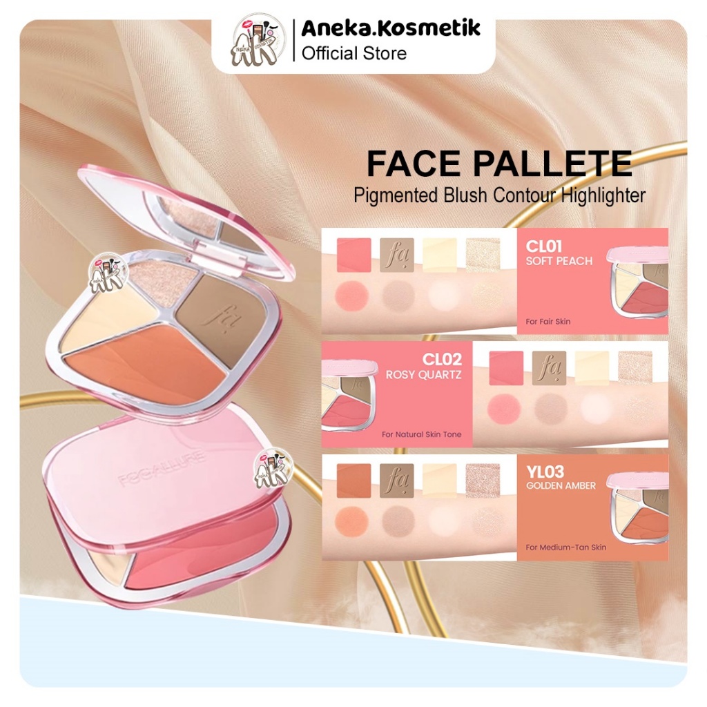 FOCALLURE PIGMENTED BLUSH CONTOUR HIGHLIGTER FACE PALETTE SERIES