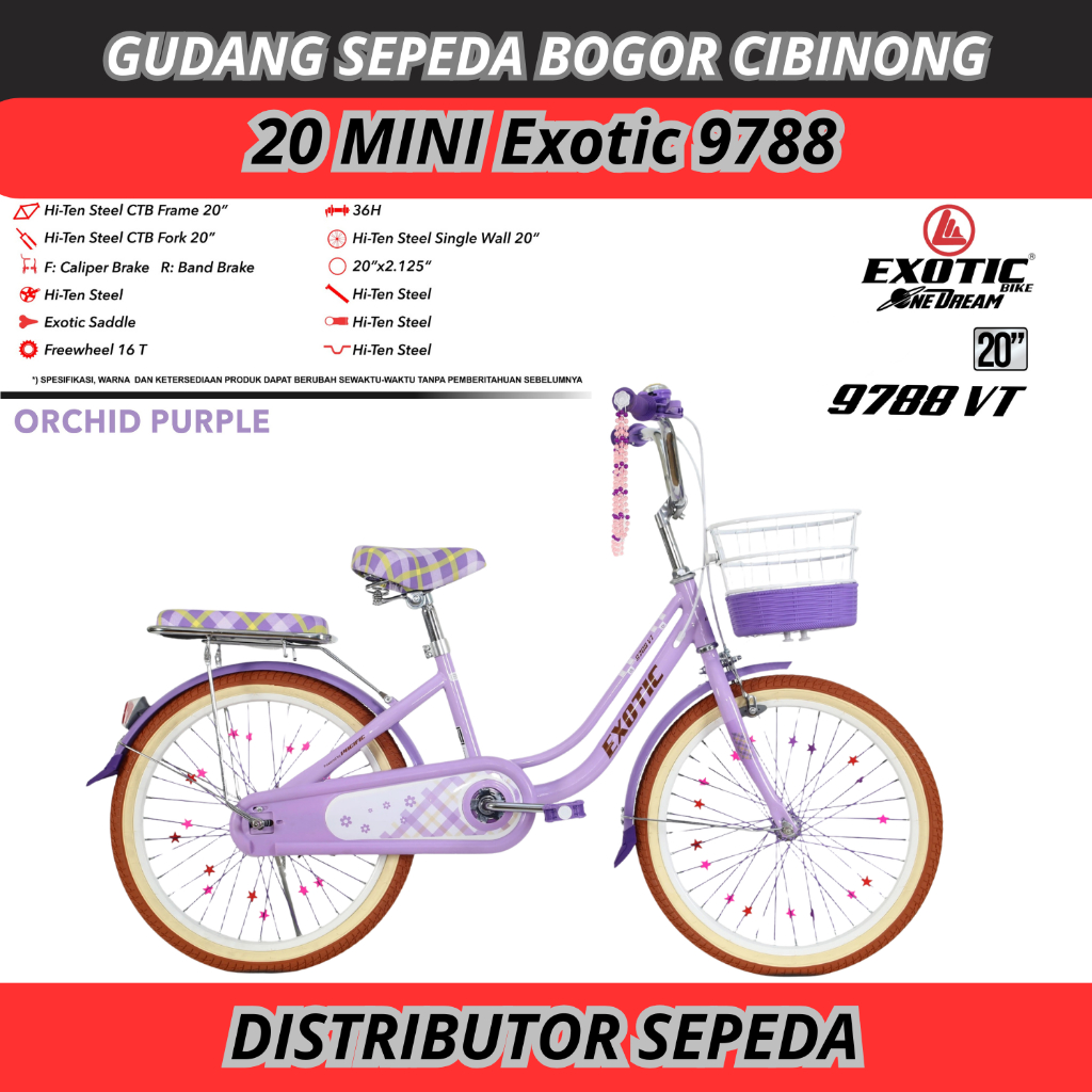 Sepeda Mini 20 Exotic 9788 VT Keranjang