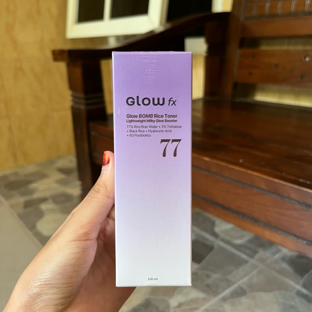 (NEW SEGEL EXP 2028) GLOW FX Glow Bomb Rice Toner Wajah 100ml Hydrating & Brightening 77% Rice Bran 