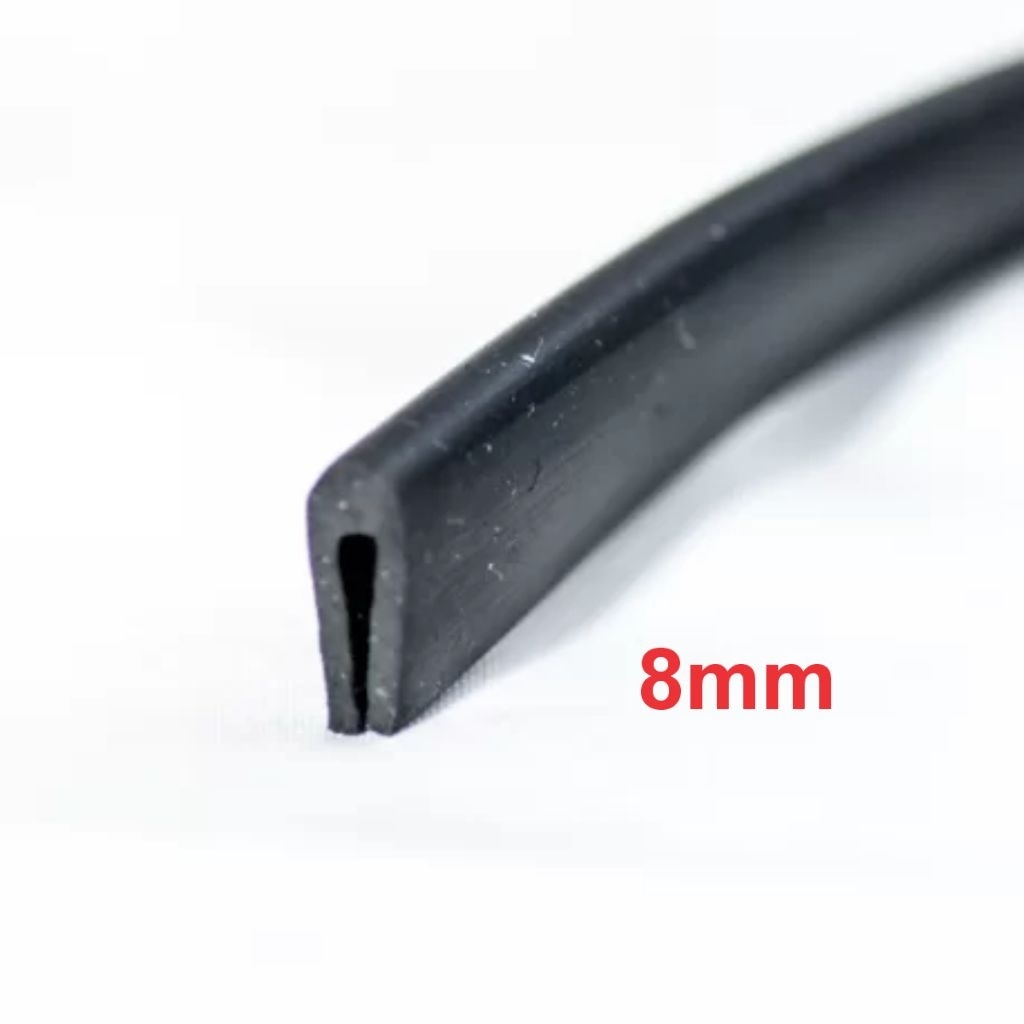 Karet List U Jepit Kaca 5mm 7mm 8mm Rubber List