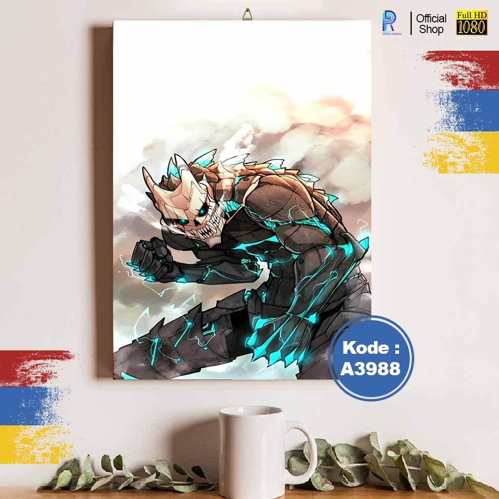 Hiasan Dinding Kayu KAIJU8 2 Poster KAIJU8 2 Wall Decor Unik untuk Kamar & Ruang Tamu AA3981 XZ
