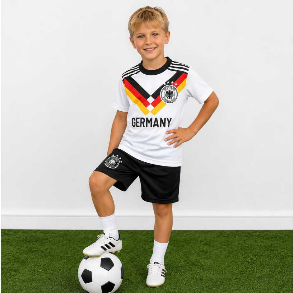 Ready Tanpa PO Setelan Jersey Baju Bola Futsal Anak Laki-Laki & Perempuan Timnas Negara Jerman Piala