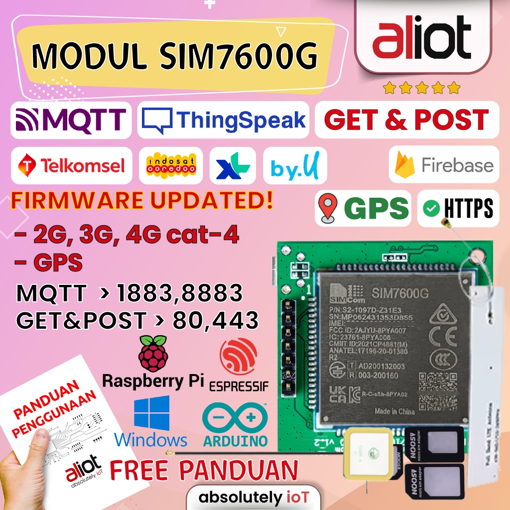 SIM7600G MODUL LTE SIM7600G SIM7600 modul 4g Lte cat-4 bukan sim7000 bukan a7670 bisa jadi modem ras