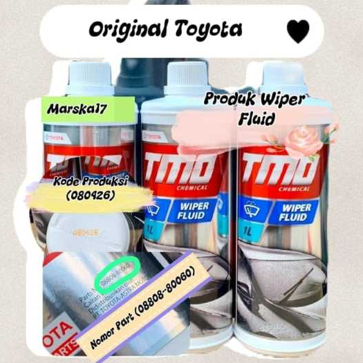 Air Wiper Pembersih Kaca Mobil Wiper Fluid Anti Gores & Mencegah Lumut No Part O8808-80060 Original