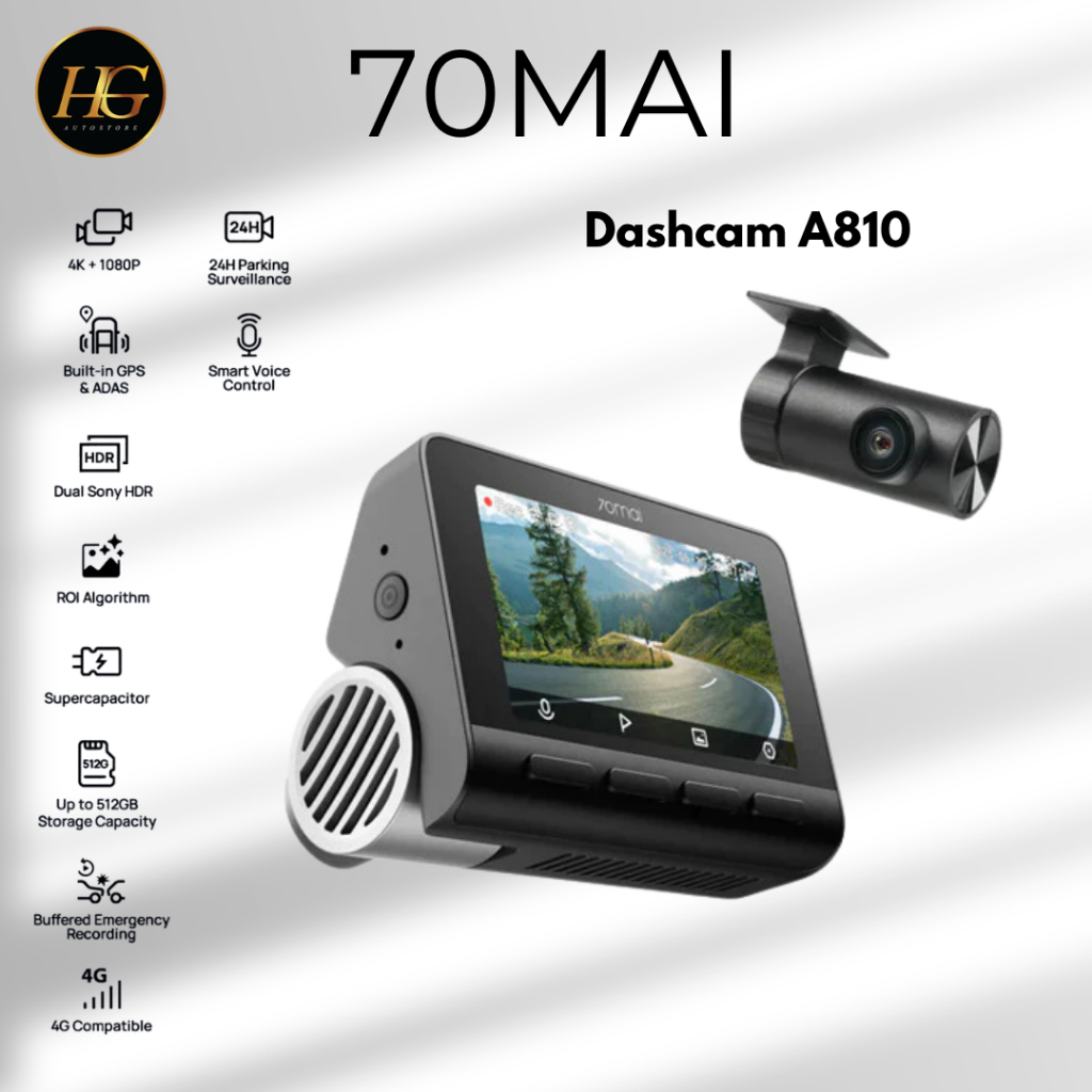70mai A810S Kamera Mobil 4K HDR Sony IMX678