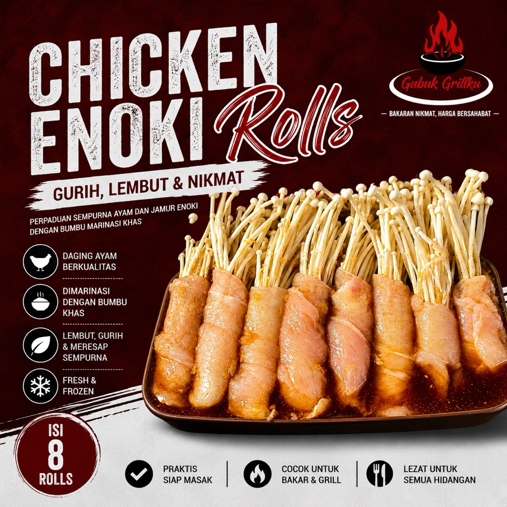 CHICKEN ENOKI ROLLS (PAKET BBQ || GRILL SHABU SUKI)