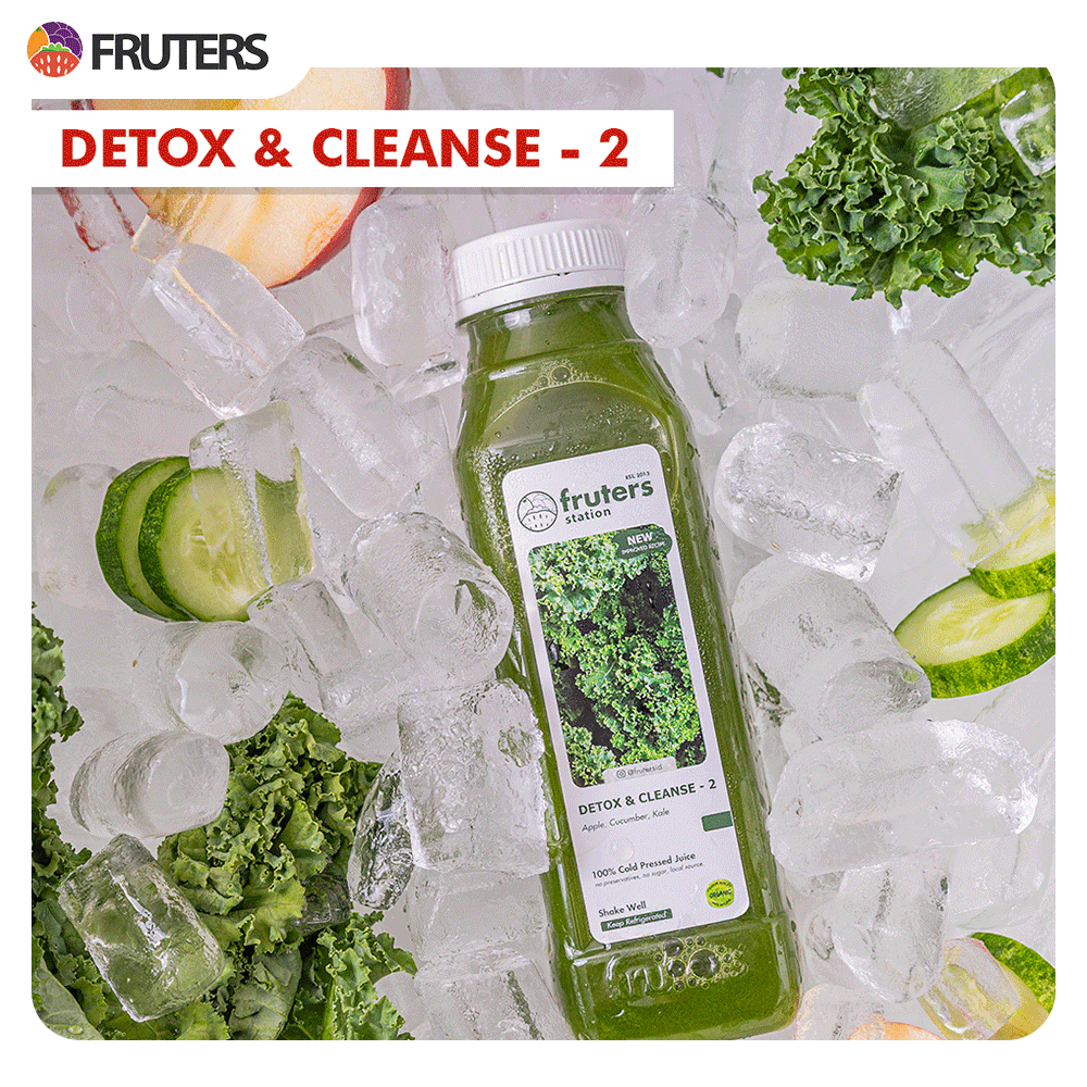 Detox & Cleanse-2 - Cold Pressed Juice 100% Murni Jus Sehat Jus Detox Jus Langsing by FRUTERSID