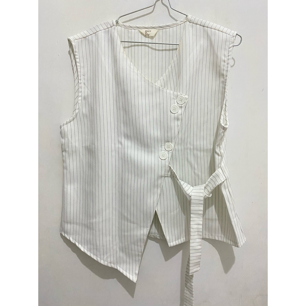 (pl) vest stripe white by story of lily