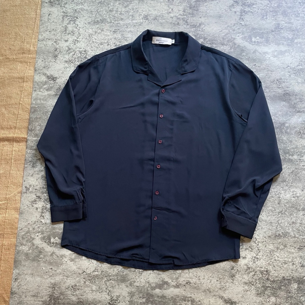 Kemeja Branded Gentle Cover Open Collar Shirt