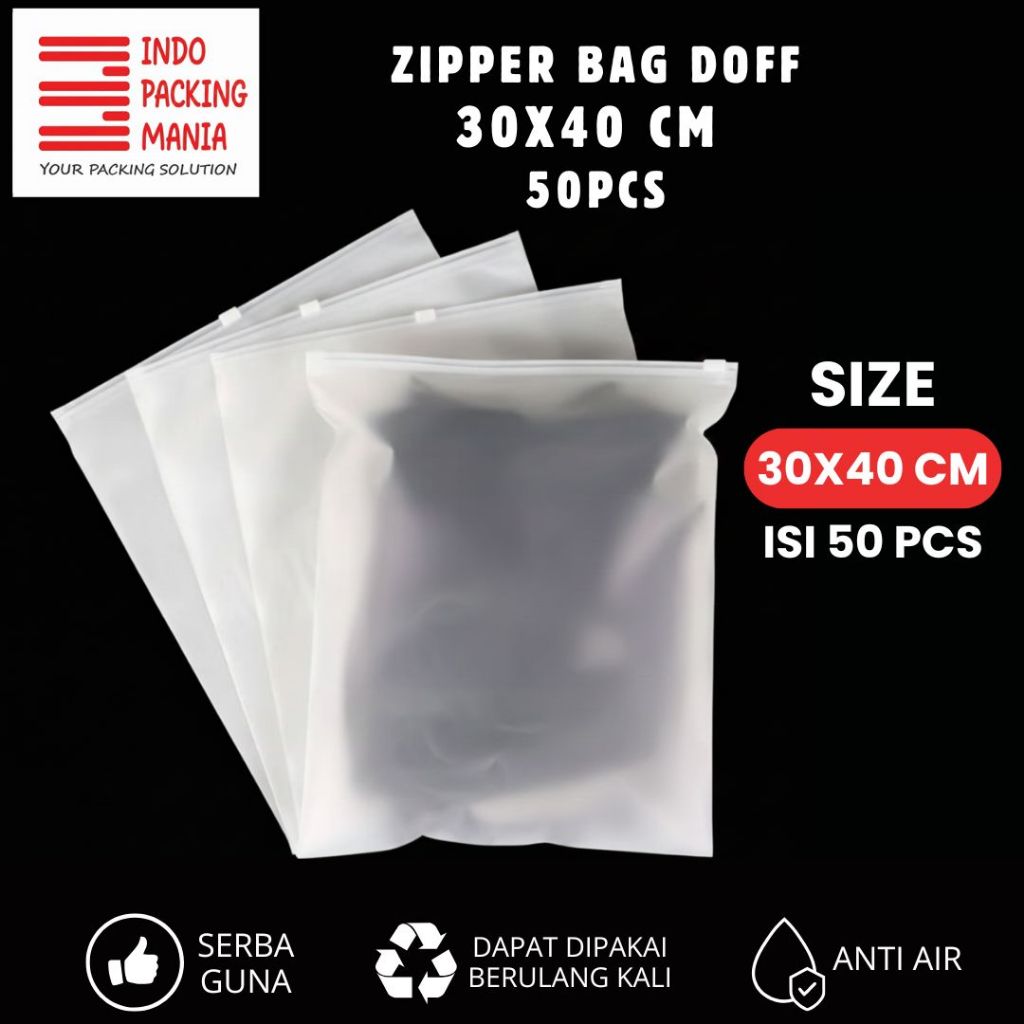 Zipper Bag Doff 30x40 isi 50 Pcs / Zipper Pouch Sleting 30x40