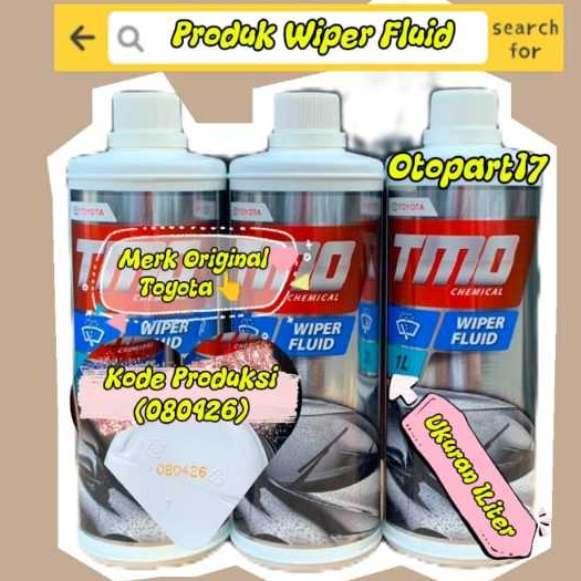 Air Wiper Pembersih Kaca Mobi / Wiper Fluid Anti Gores & Mencegah Lumut No Part O8808-80060 Original