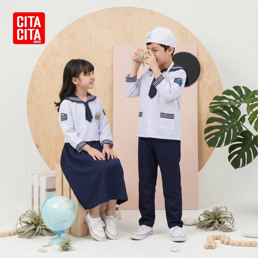 CITA CITA ANAK Baju Profesi Nahkoda Laki2 Perempuan Seragam Nahkoda Pelaut Premium