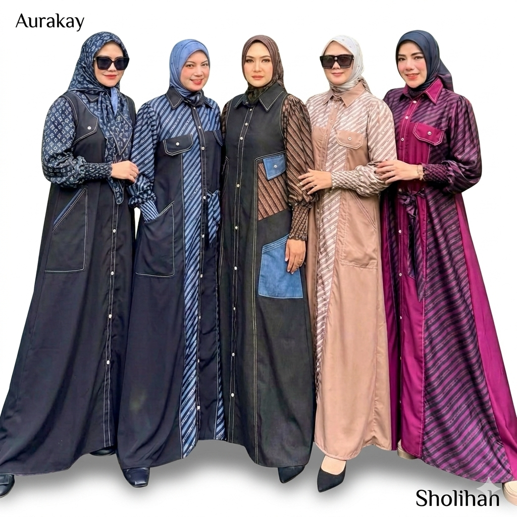 AURAKAY GAMIS DRESS KATUN KARIMAH ZUBAIDAH  ISTIYAH SET HIJAB ORI BY AURAKAY SYAR’I 7516 7541 7657