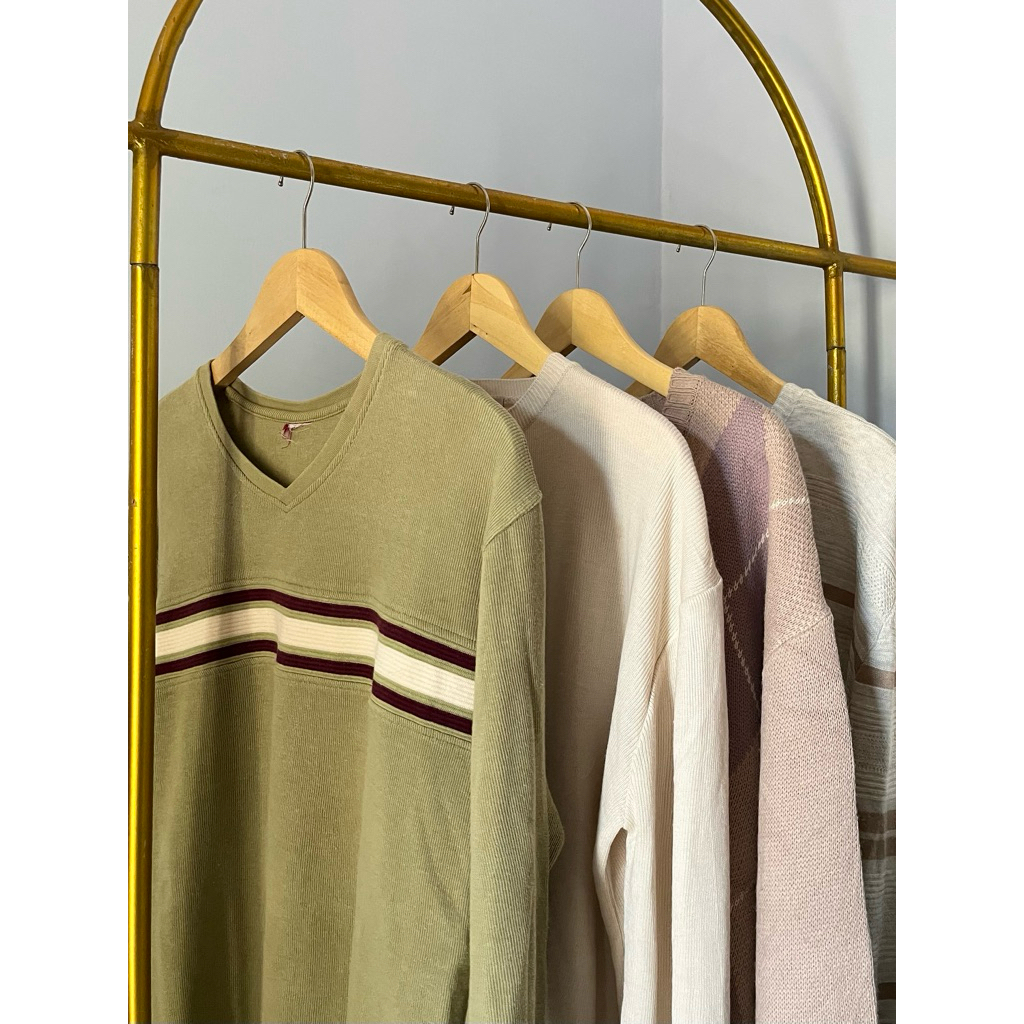 Sweater Crewneck Pria Earth Tone Series