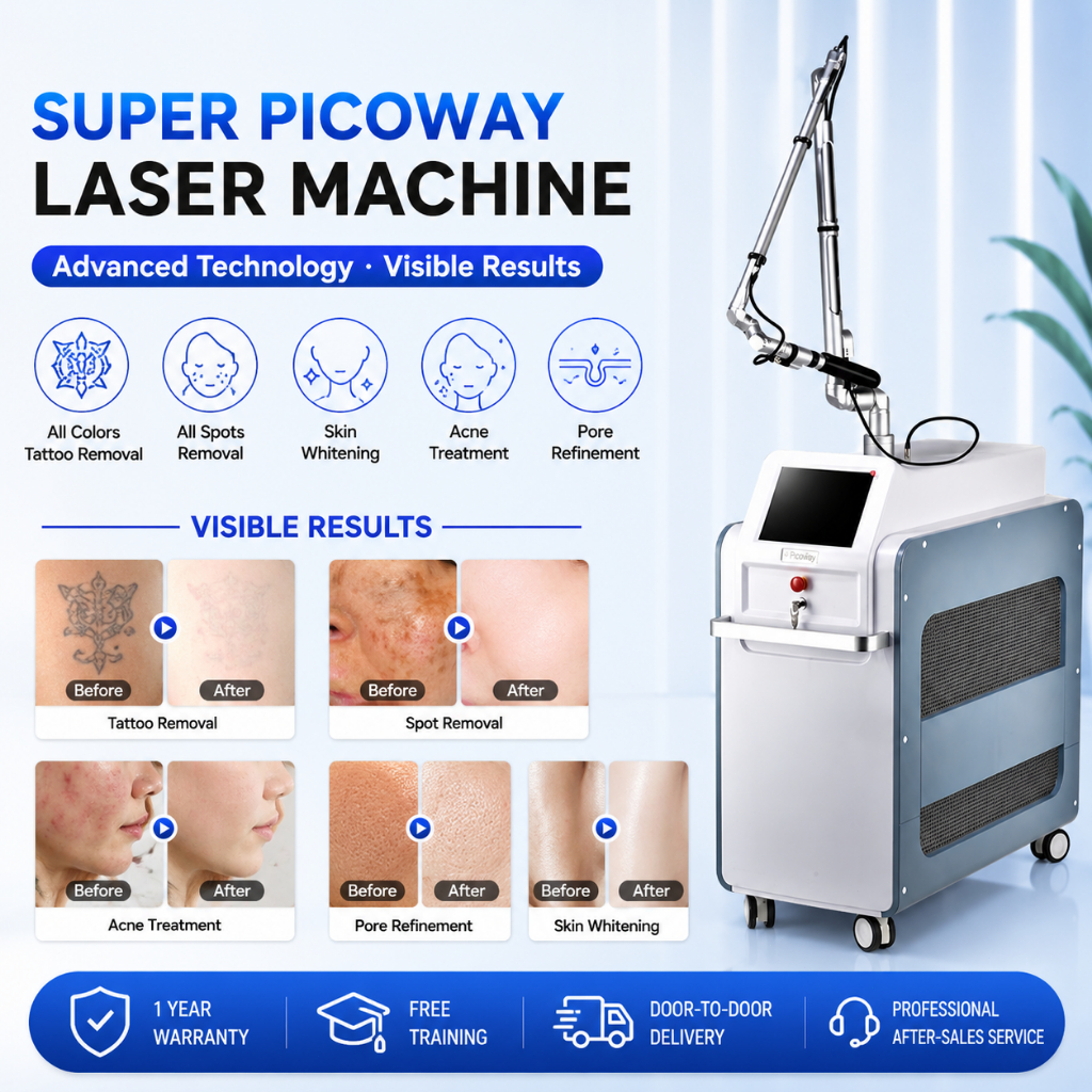Ready Super Picoway laser picosecond beauty machine alat klinik kecantikan pico laser blackdoll lase