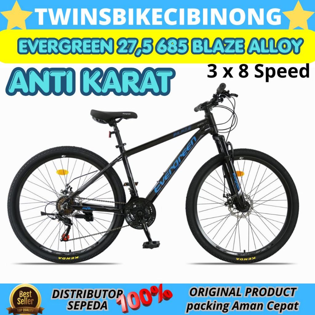 Sepeda Gunung 27,5 MTB EVERGREEN BLAZE  685 24speed disc