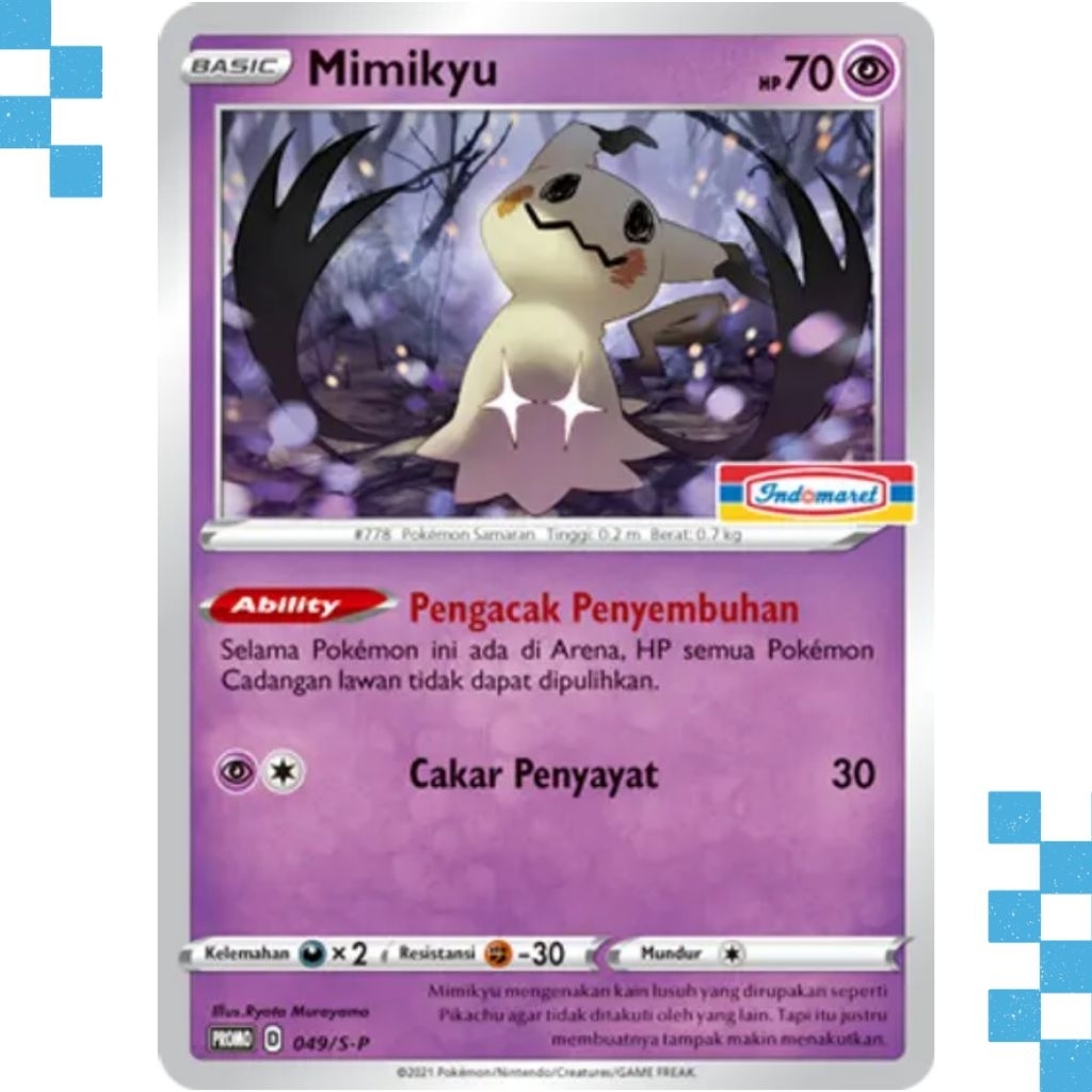 [DAMAGE] Kartu Pokemon Mimikyu 049/S-P Indonesia Promo Indomaret