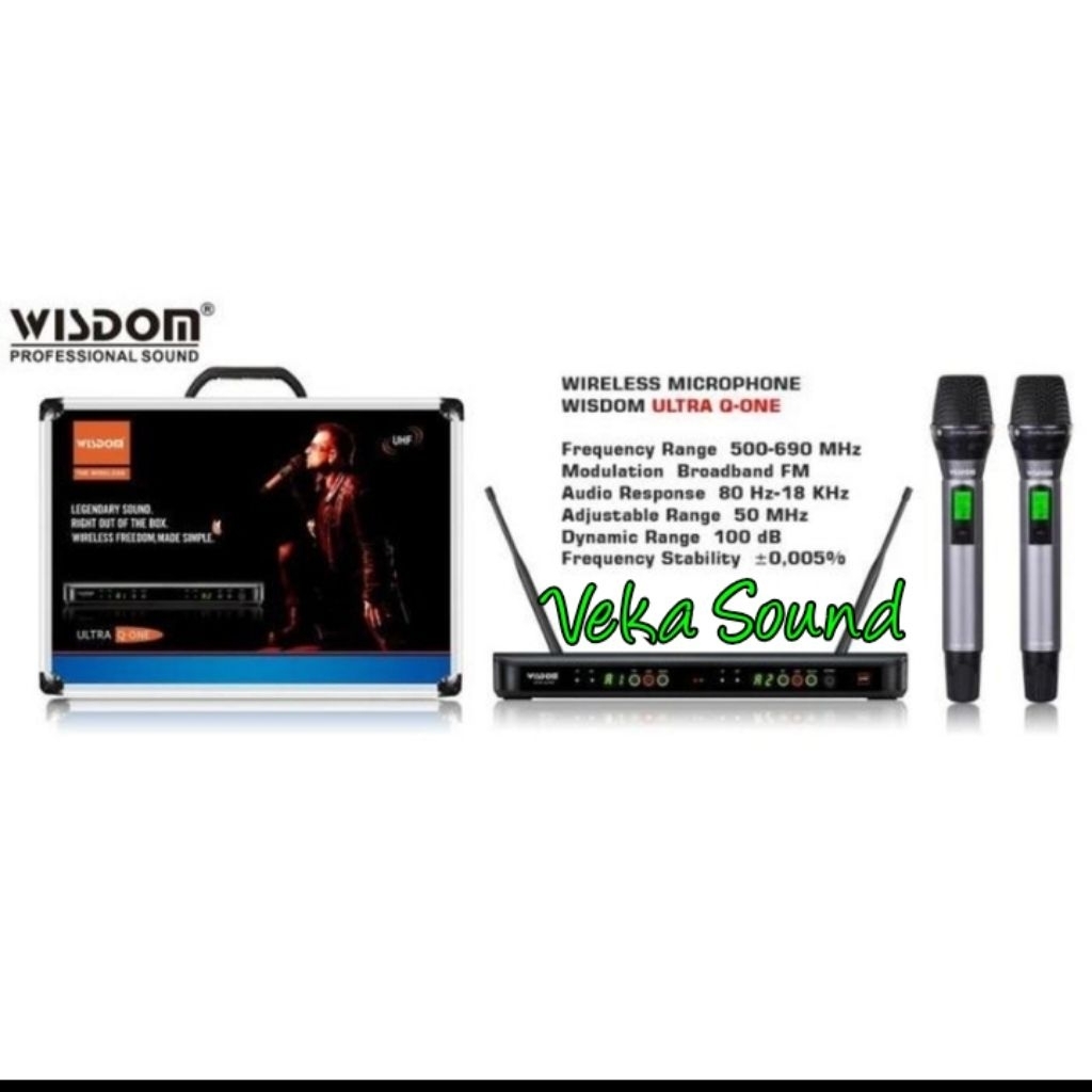 Wisdom Ultra Q One /Q 1 Wireless Microphone Wisdom Ultra Q-One 2 Mic Handheld Free Koper Original