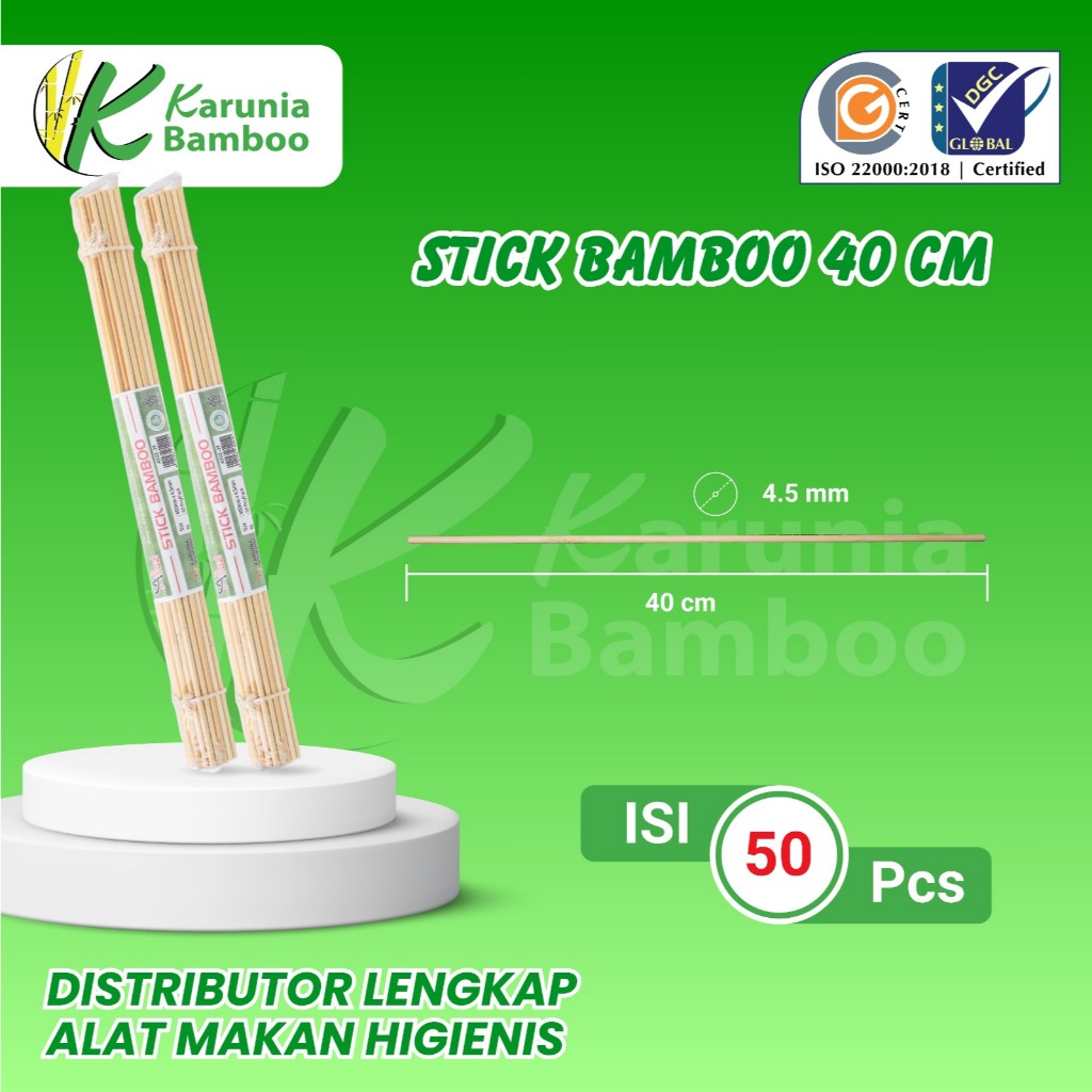ATOZ Stik Bamboo 40 cm / Tusuk sate panjang 40 cm / Cotton Candy / Bouquet / Tusuk Sate Tumpul