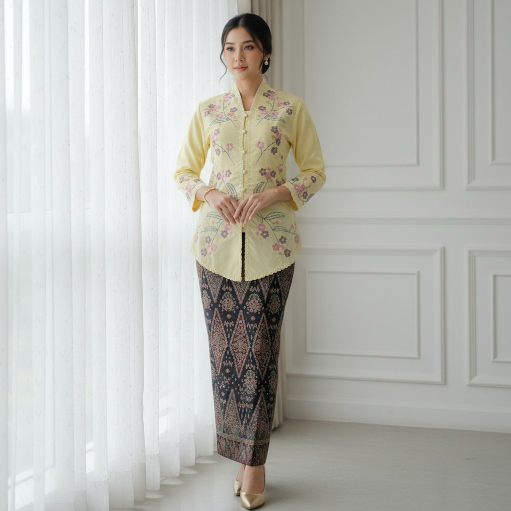 KEBAYA NCIM BORDIR BUNGA TERBARU MATERIAL KATUN TUYOBO PREMIUM