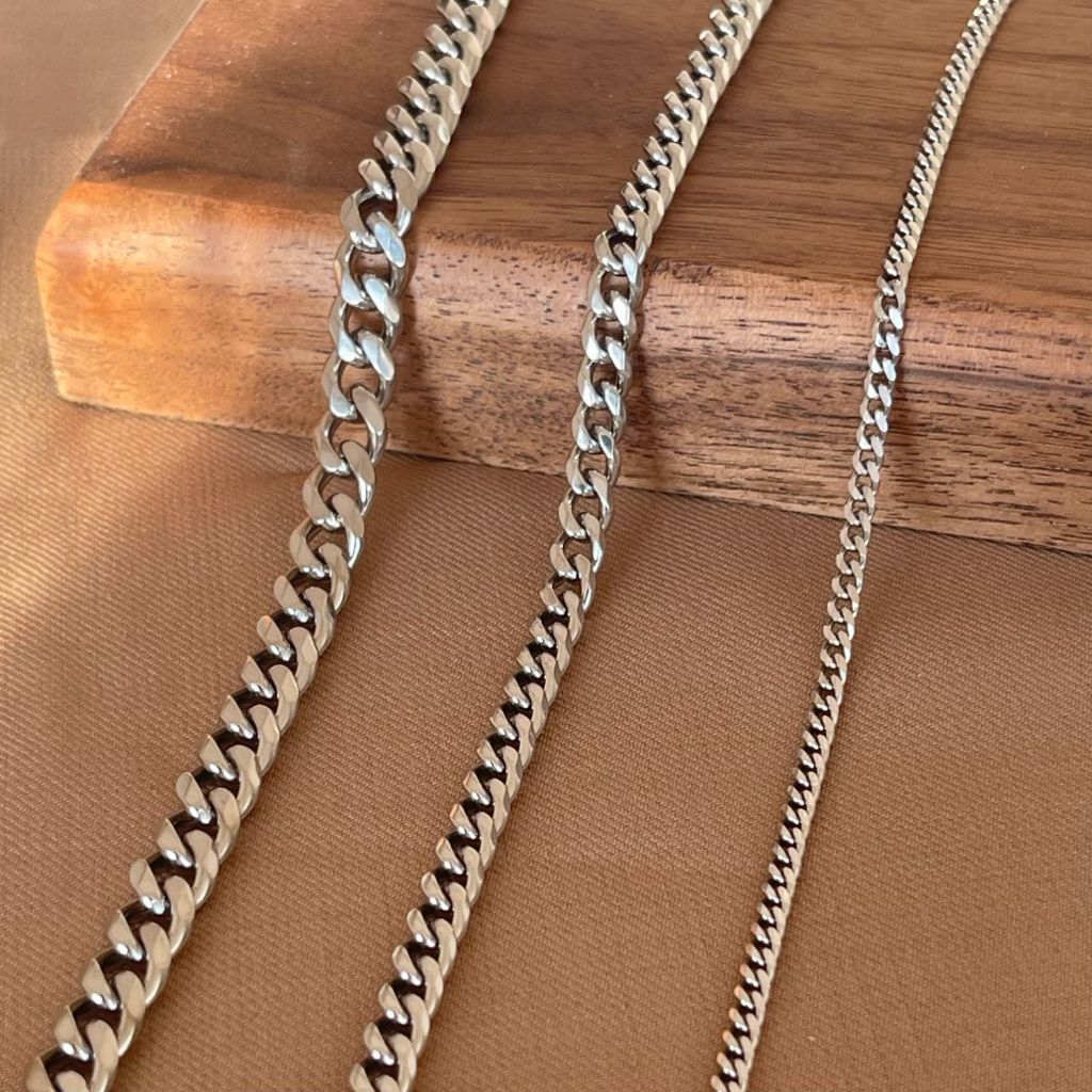 grosir kalung rante titanium silver 60 cm